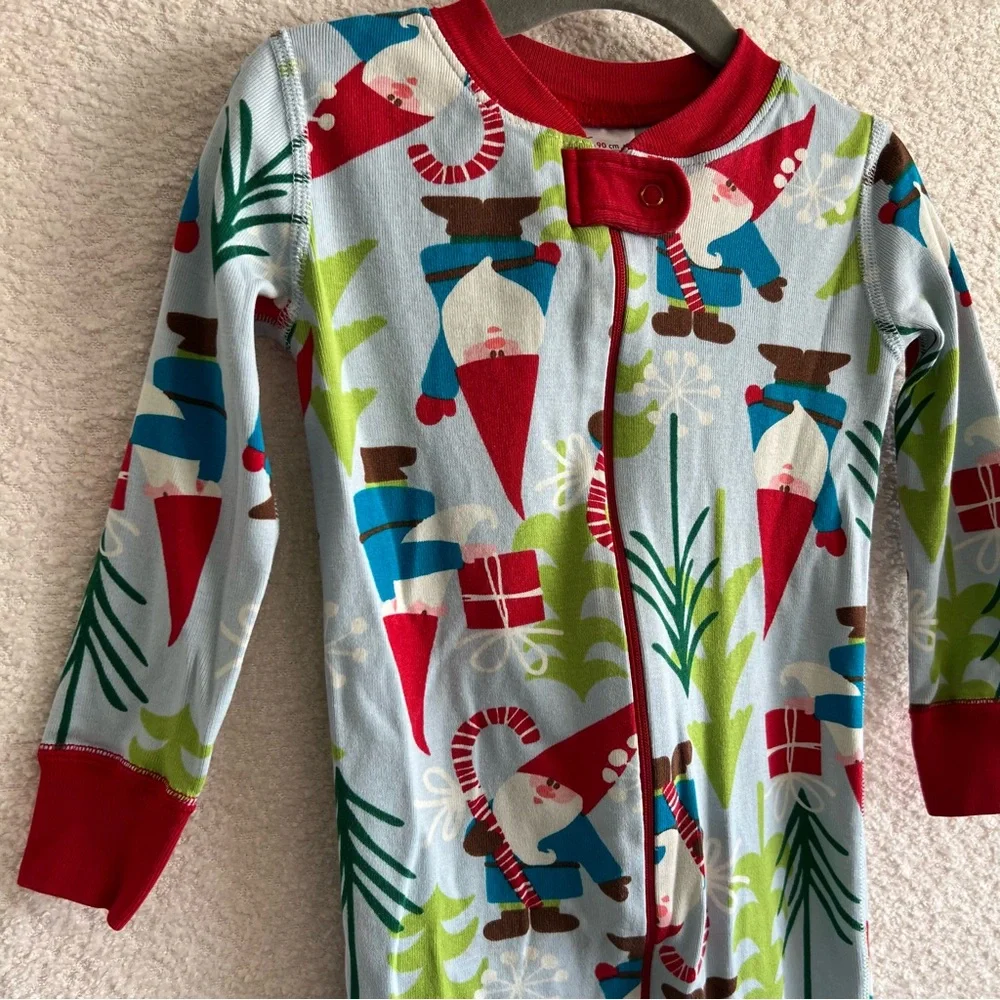 Hanna Andersson Toddler Gnome‎ Christmas Winter Zipper Pajamas Size 3T